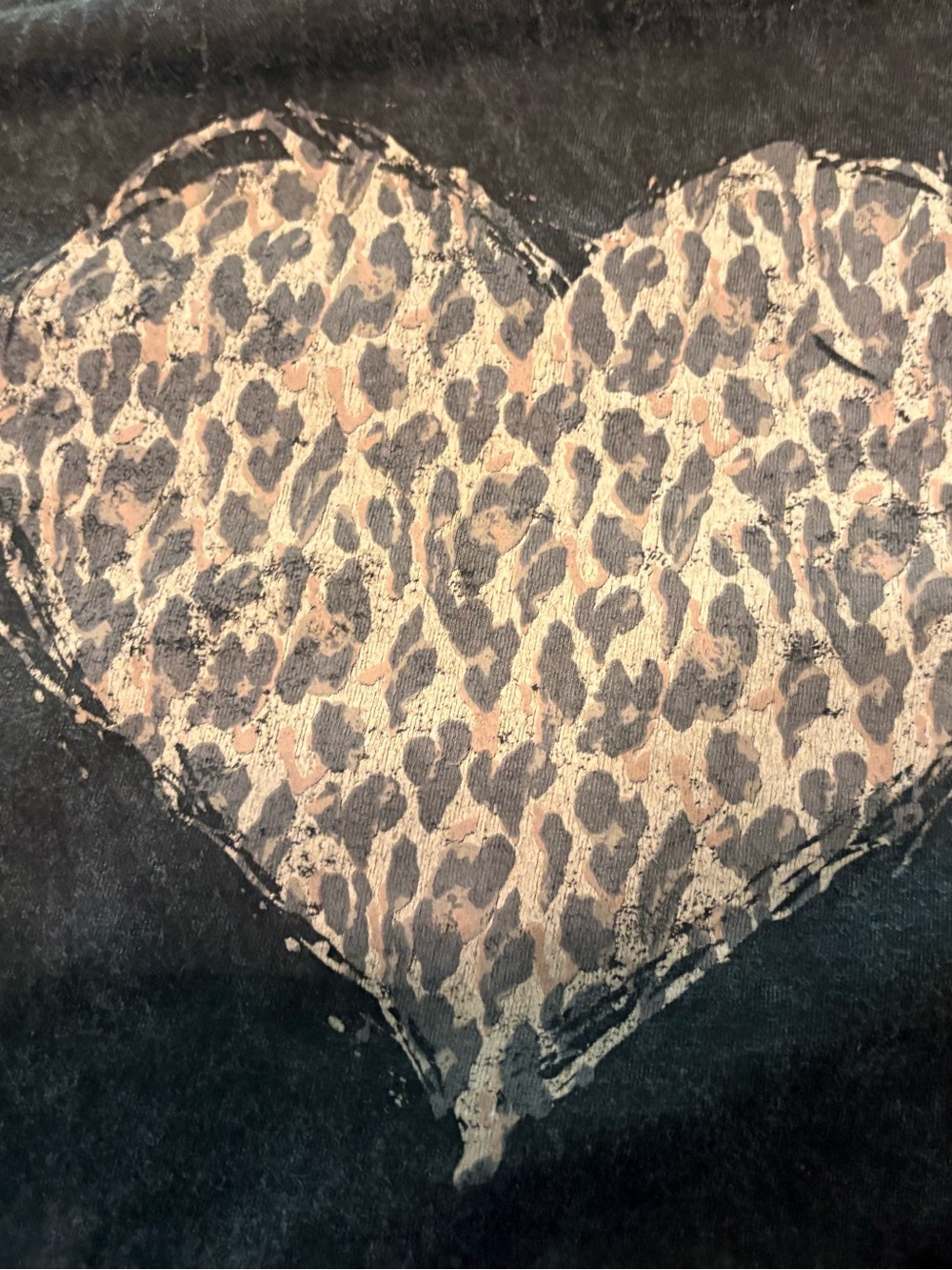 Maurices Black Short Sleeve Tee with Leopard Heart Graphic